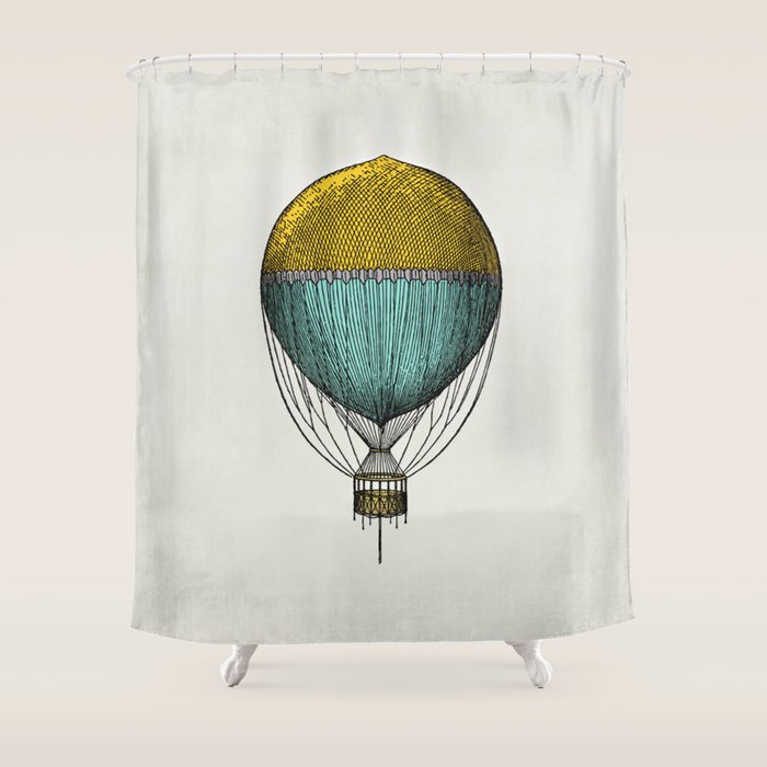 Vintage Hot Air Balloon Shower Curtain By Joannabe Society6 Vintage Hot Air Balloon Shower Curtain