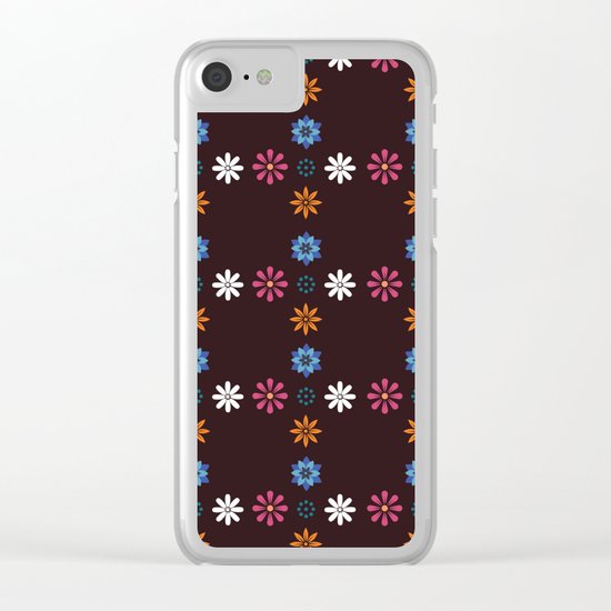 Floral Pattern Clear iPhone Case