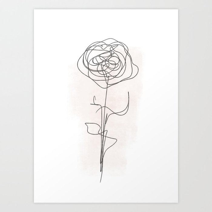 A Rose is a Rose | Minimal Line Drawing Art Print