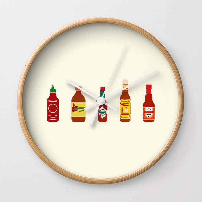 Hot Sauces Wall Clock