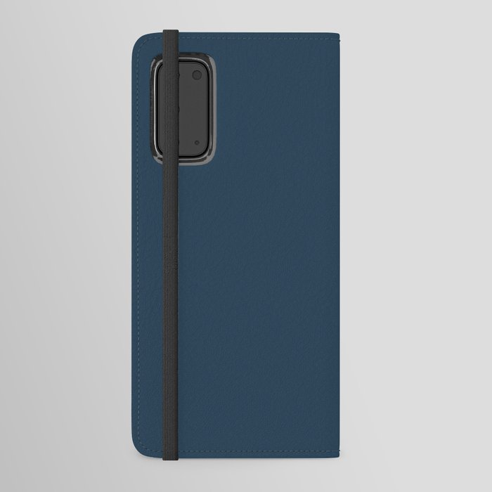 Dark Blue Gray Solid Color Pairs Pantone Majolica 19-4125 TCX Shades of Blue Hues Android Wallet Case