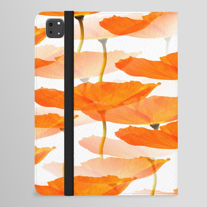 Orange Poppies On A White Background #decor #society6 #buyart iPad Folio Case