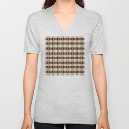 Gingham checker pattern V Neck T Shirt
