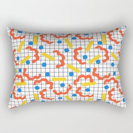 Primal - memphis throwback squiggle circle geometric grid lines dots trendy hipster 80s retro cool Rectangular Pillow