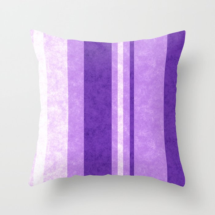Retro Vintage Lilac Grunge Stripes Throw Pillow