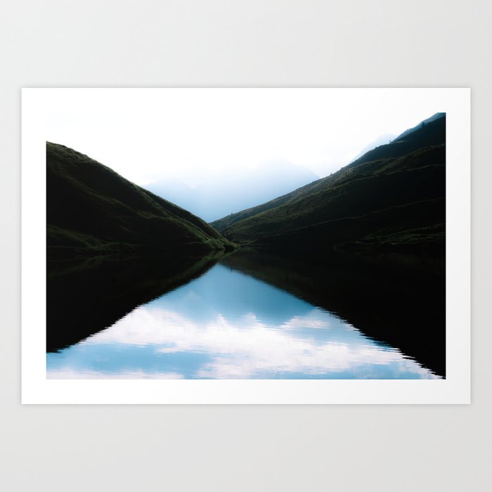 A Mountain Lake And Its Reflection Art Print