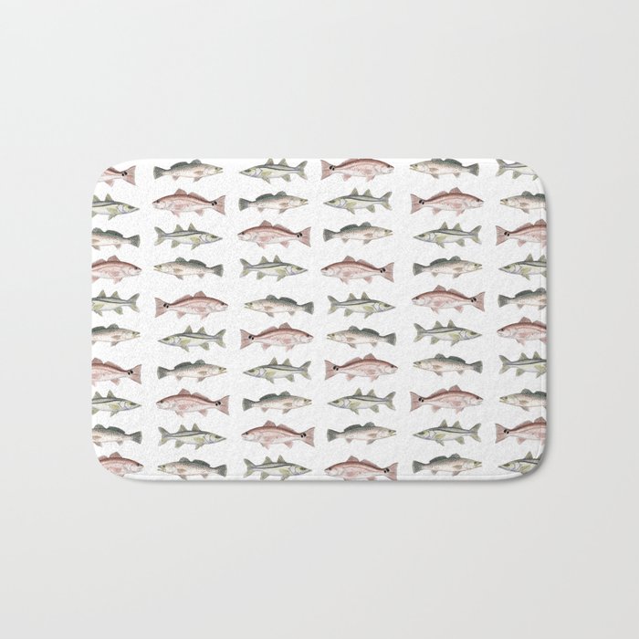 Pattern: Inshore Slam ~ Redfish, Snook, Trout by Amber Marine ~ (Copyright 2013) Bath Mat