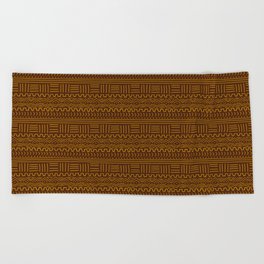 Mud Cloth on Brown Beach Towel