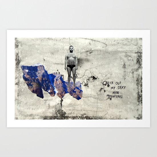 Sexy Man Mountain Art Print