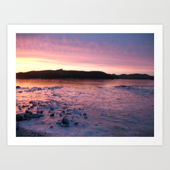 Frozen Sunset 3 - Pink Lemonade Art Print