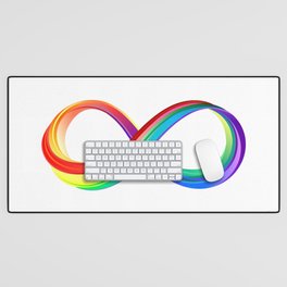 Layered Rainbow Infinity Symbol Desk Mat