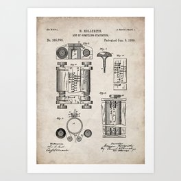 First Computer Patent - Technology Art - Antique Art Print