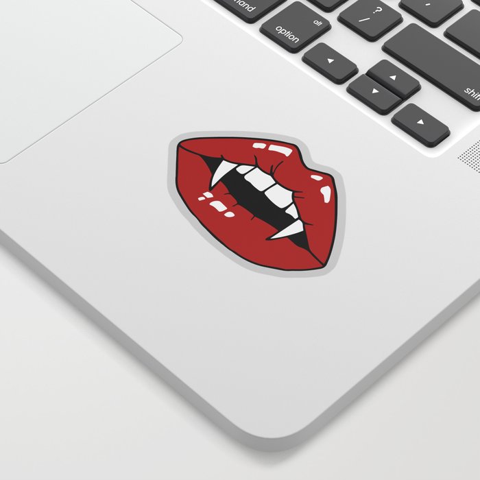 Vampire Mouth - Black Sticker