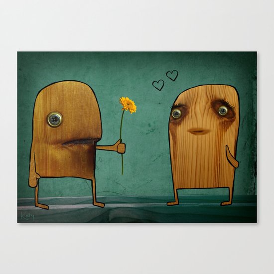 Wood He Love Me? Canvas Print