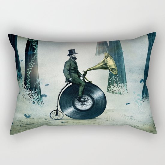 Music man in the woods by Eric Fan & Viviana González Rectangular Pillow