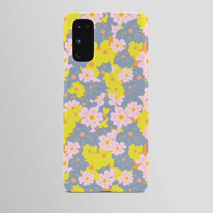 Pastel Spring Flowers on Orange Android Case
