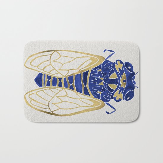 Cicada – Navy & Gold Bath Mat