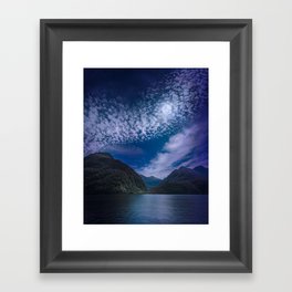 Moonlight at Doubtful Sound in New Zealand Framed Art Print