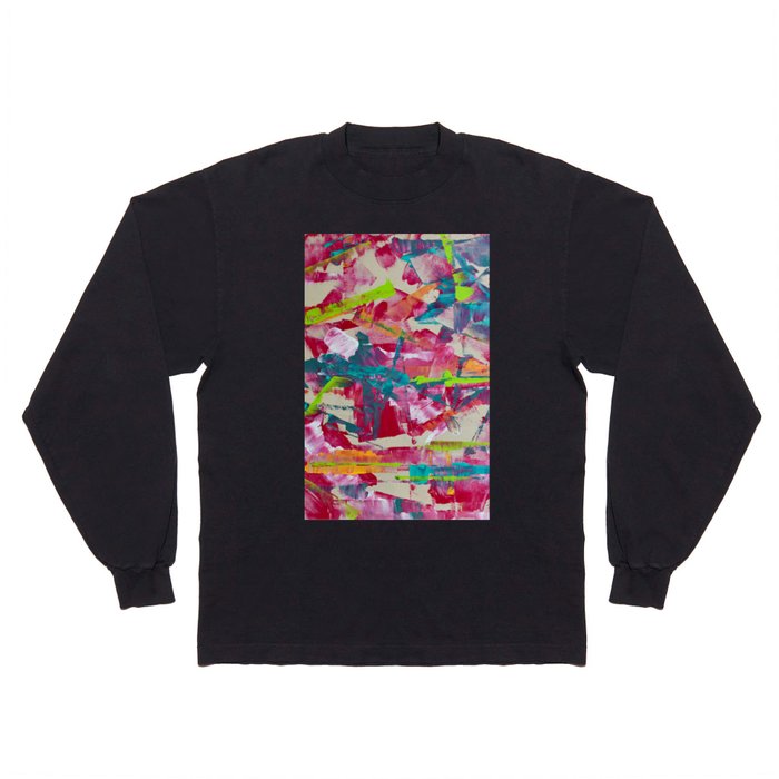 Confetti: A colorful abstract design in neon pink, neon green, and neon blue Long Sleeve T Shirt