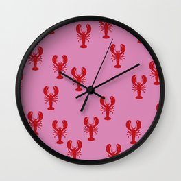 Lobster Pink Red Sea Food Wall Clock