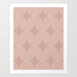 Abstract Arch Pattern, Dusty Pink Art Print