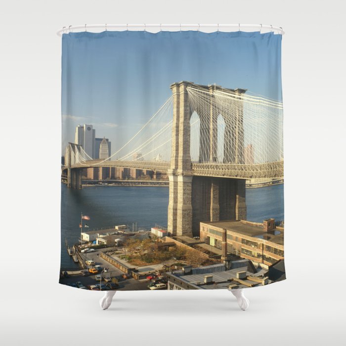 Brooklyn Bridge Photograph Shower Curtain by BravuraMedia Society6
