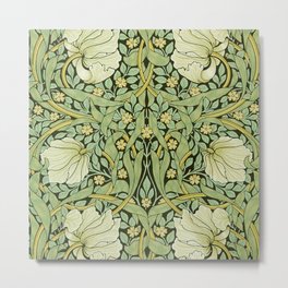 Vintage William Morris Pimpernel Green Floral Pattern Metal Print | William Morris, Vines, English Countryside, Cottagecore, Farmhouse, English, Britain, Nature, Floral, Vintage 