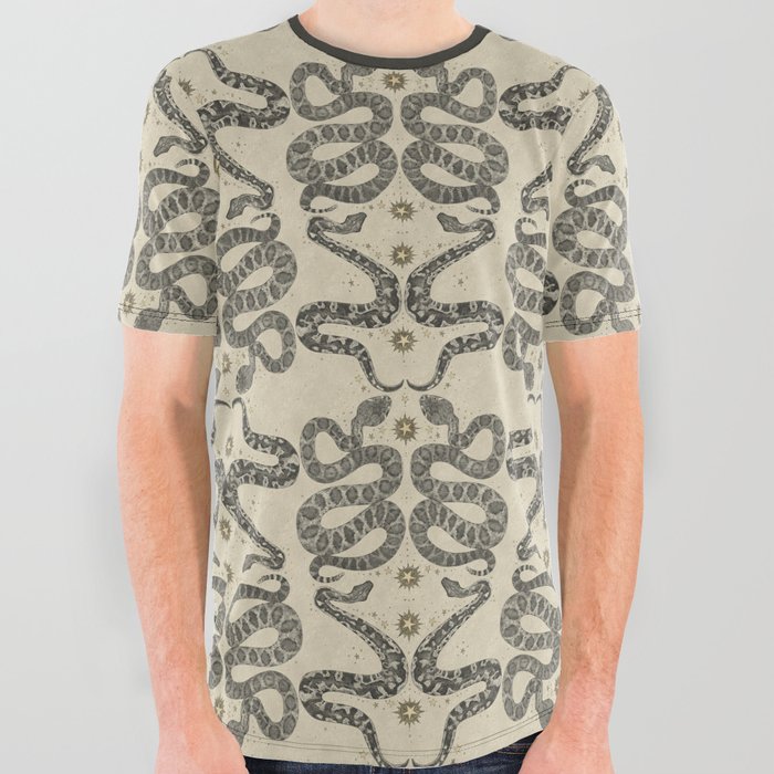 celestial snakes parchment All Over Graphic Tee