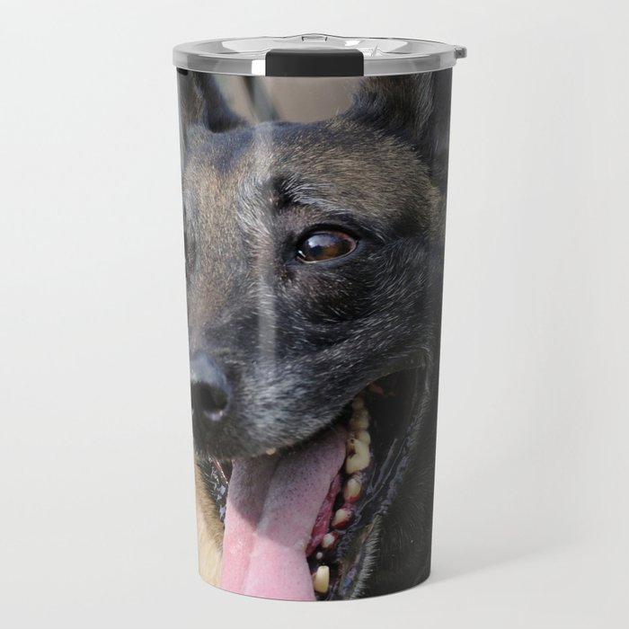 Smiling Belgian Malinois Dog Travel Mug