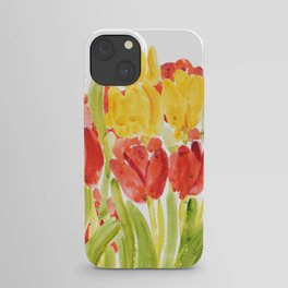 orange and yellow tulip bouquet  iPhone Case