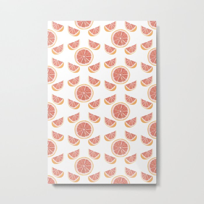 Grapefruit Pattern Metal Print