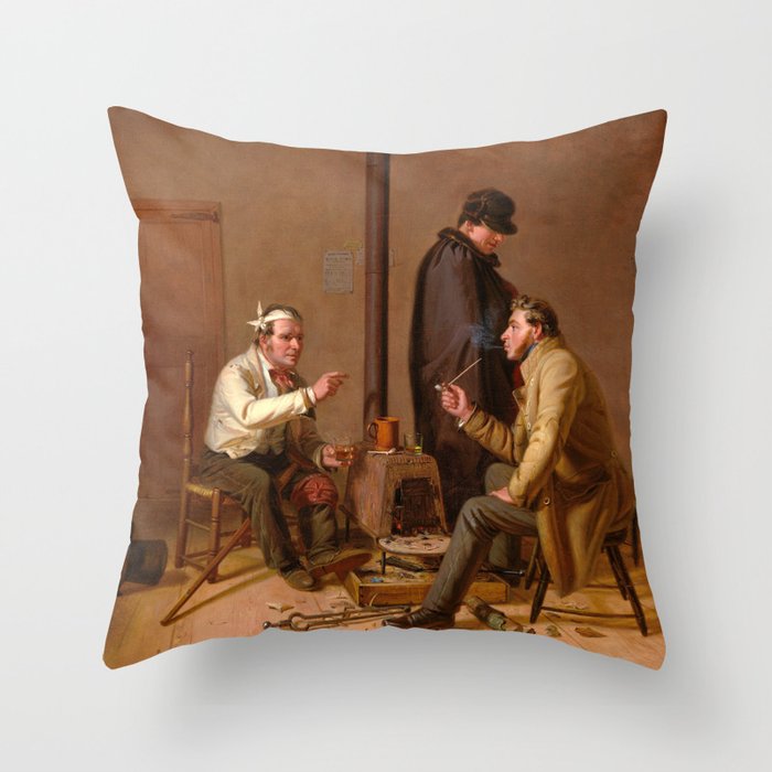 The Tough Story, Scene in a Country Tavern, 1837 by William Sidney Mount Throw Pillow
