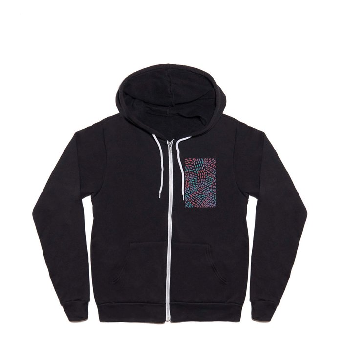 Watercolor dotted lines - pink and blue Full Zip Hoodie
