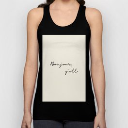 Bonjour, y'all black  Tank Top