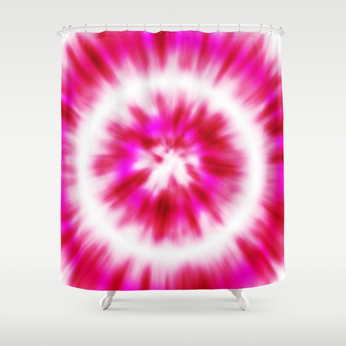 Pink White Tie Dye Shower Curtain