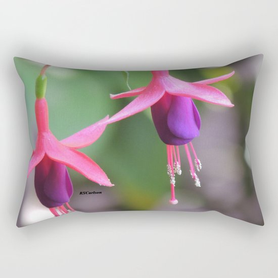 Fuchsia in the Rose Garden Rectangular Pillow