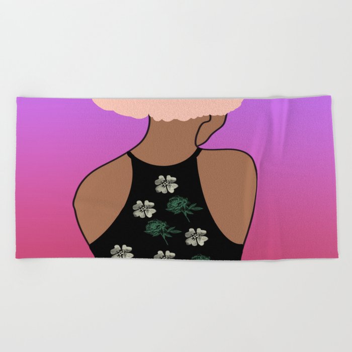 Woman At The Meadow 10 Beach Towel