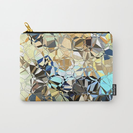 Blue And Beige Pattern Carry-All Pouch