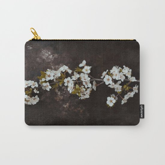 Cherry Blossom on black Carry-All Pouch