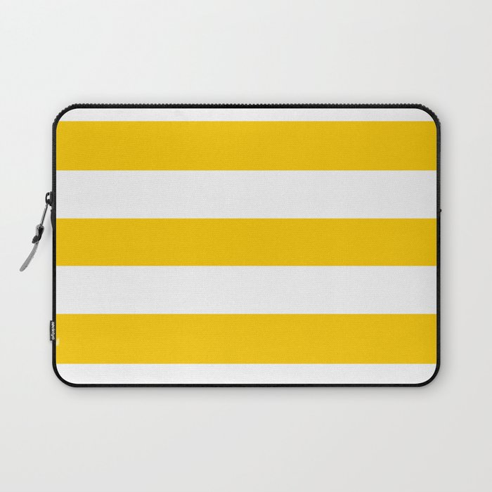 USC Gold - solid color - white stripes pattern Laptop Sleeve