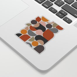 Contemporary Shapes 9 in Terracotta and Gray Sticker