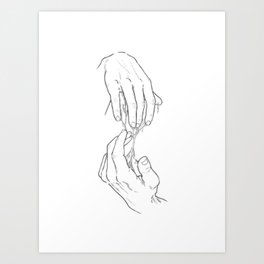 Hands and roots Art Print