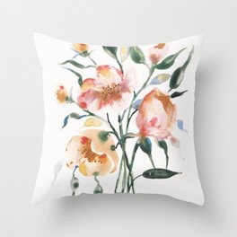 Loose Floral on Yupo Throw Pillow