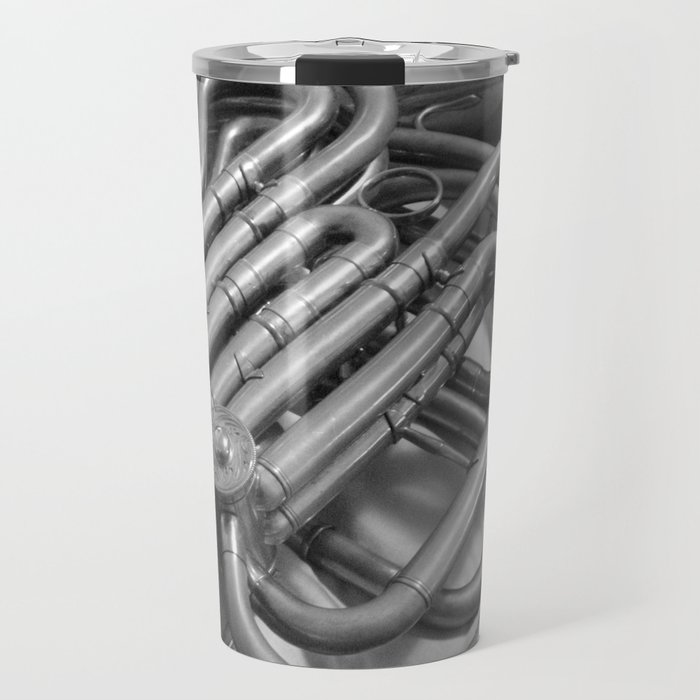 french horn in monochrome Travel Mug