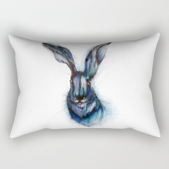 Blue Hare Rectangular Pillow