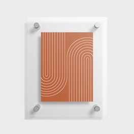 Minimal Line Curvature IX Red Mid Century Modern Arch Abstract Floating Acrylic Print