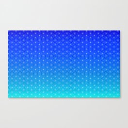 Blue Gradient Asanoha Pattern Canvas Print
