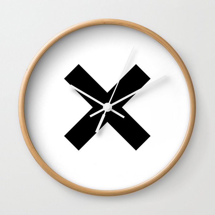 Multiplication Sign (Black & White) Wall Clock
