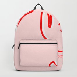 Uhh goodbye Backpack | Curated, Graphicdesign, Colorblock, Modern, Block, Digital, Red, Goodbye, Graphic, Pink 