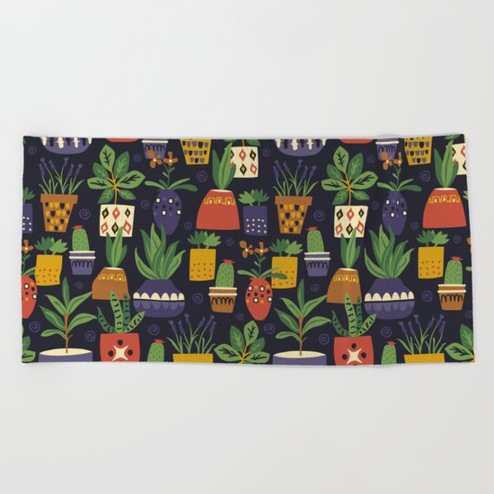 Potted Plants Beach Towel